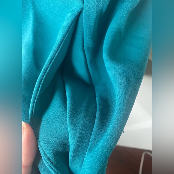 LOVERS & FRIENDS Revolve Lily High Neck Halter Teal Dress With pockets - Picture 5 of 10